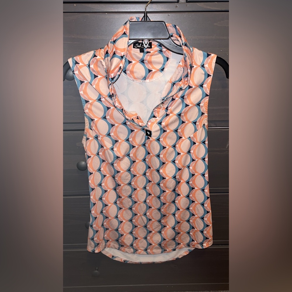 Bad Birdie Multicolor Circle Pattern Blouse